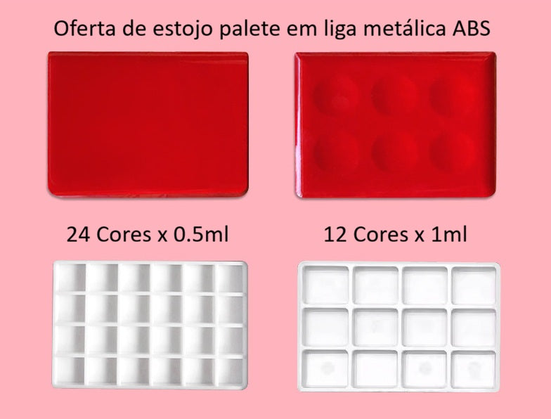 Amostra Aguarela Holbein Artist Watercolor 24 Cores x 0.5ml