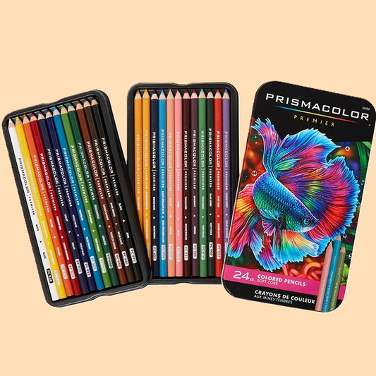 Lápis de Cor Prismacolor Premier Soft Core – Conjunto de 24 Cores Caixa Metálica