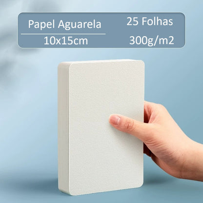 Papel de Aguarela para Postais - 300g/m2 - (Prensa Fria) Textura Média