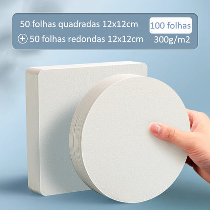Papel de Aguarela para Postais - 300g/m2 - (Prensa Fria) Textura Média