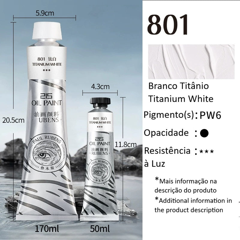 Conjunto de Tintas a Óleo Paul Rubens Série 215 – Kit Completo Atelier 12 Cores (12 x 50ml)