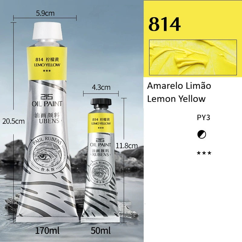 Conjunto de Tintas a Óleo Paul Rubens Série 215 – Kit Completo Atelier 12 Cores (12 x 50ml)