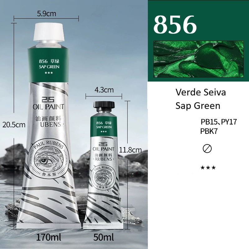 Conjunto de Tintas a Óleo Paul Rubens Série 215 – Kit Premium Mestre 18 Cores (18 x 50ml)
