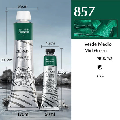 Conjunto de Tintas a Óleo Paul Rubens Série 215 – Kit Completo Atelier 12 Cores (12 x 50ml)