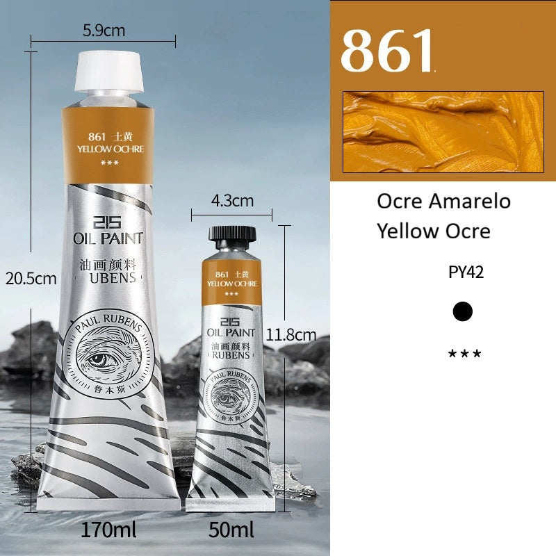 Conjunto de Tintas a Óleo Paul Rubens Série 215 – Kit Completo Atelier 12 Cores (12 x 50ml)
