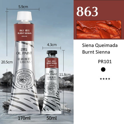 Conjunto de Tintas a Óleo Paul Rubens Série 215 – Kit Completo Atelier 12 Cores (12 x 50ml)