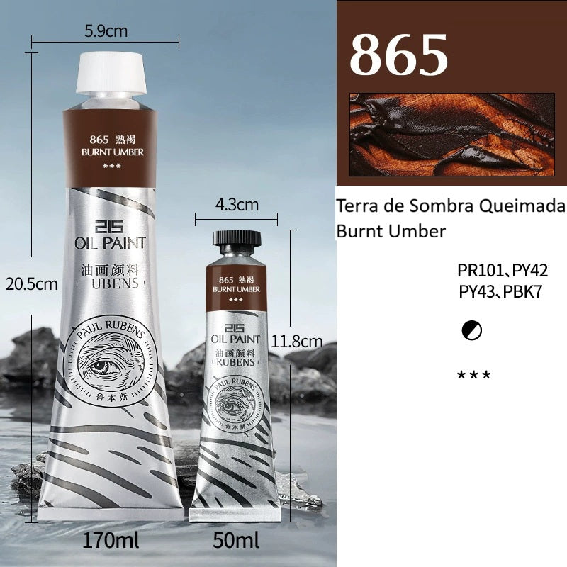Conjunto de Tintas a Óleo Paul Rubens Série 215 – Kit Completo Atelier 12 Cores (12 x 50ml)