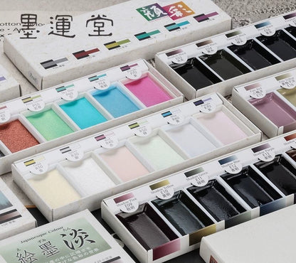 Boku-Undo E-Sumi (Classic) – Aguarelas Japonesas de Fusão com Tinta Sumi (Conjunto de 6 Cores)