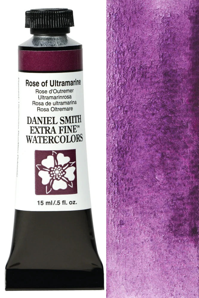 Aguarela Daniel Smith Extra Fine Watercolors Rosa Ultramar Nr 101 tubo 15ml Avulso | Rose of Ultramarine Nr 101 15ml tube open stock.