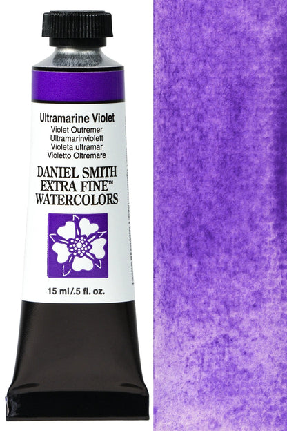 Aguarela Daniel Smith Extra Fine Watercolors Violeta Ultramar Nr 108 tubo 15ml | Ultramarine Violet Nr 108 15ml tube open stock.