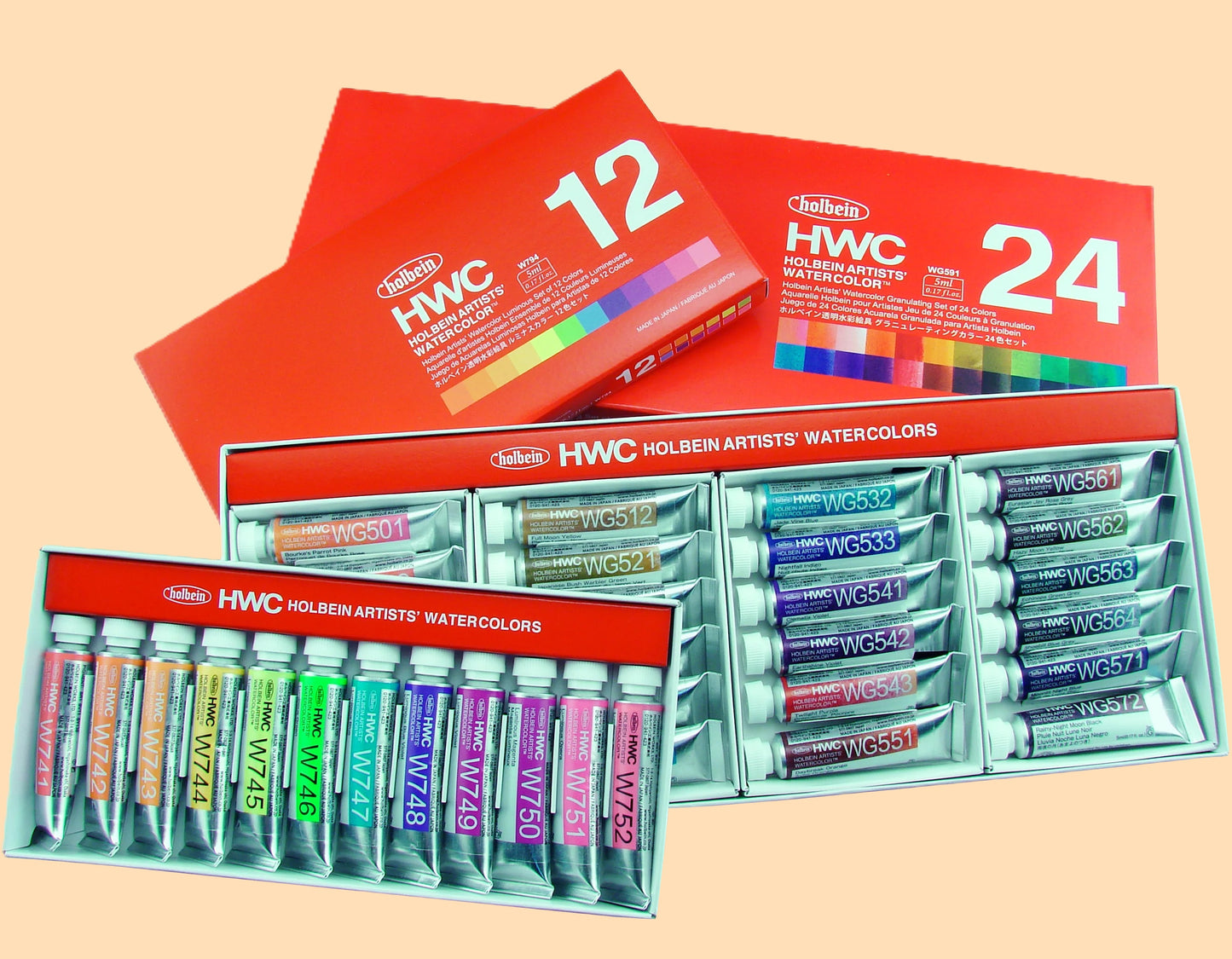 Amostra Aguarela Holbein Artist Watercolor 24 Cores x 0.5ml