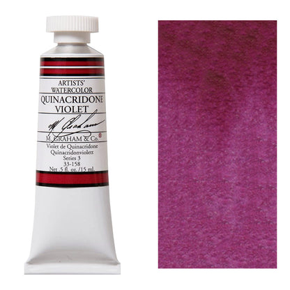 Aguarela M. Graham Artists' Watercolors Violeta Quinacridona Nr 158 tubo 15ml à unidade | Quinacridone Violet Nr 158 15ml tube open stock
