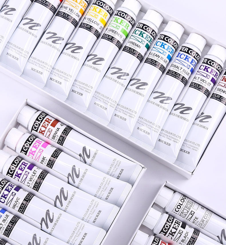 Guache Profissional Japonesa Nicker Poster Color - Conjunto 36 Cores x 20ml