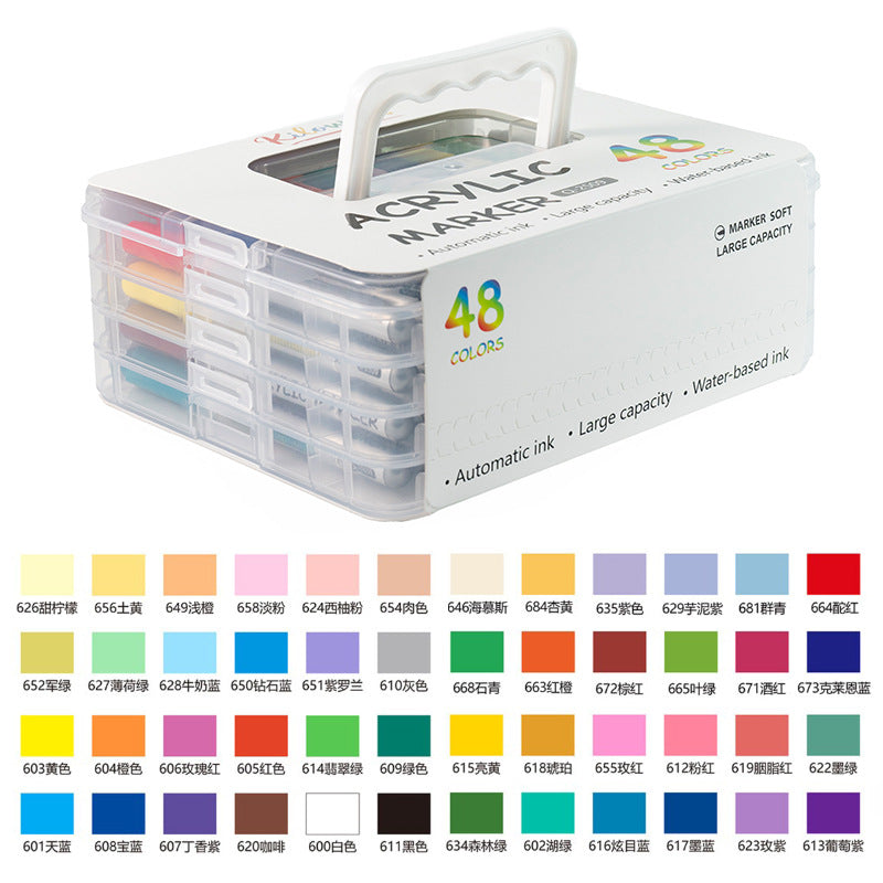 Marcadores Acrílicos de Ponta Fina - Caixa Preta - Aquarela - 2026
