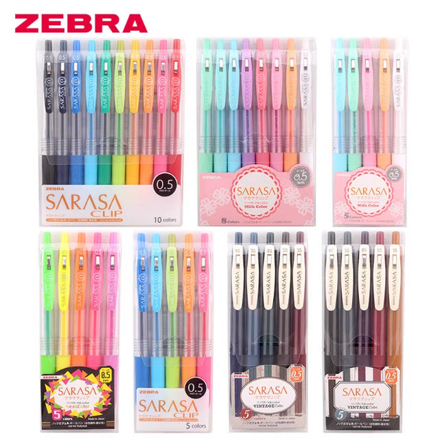 Canetas de Gel ZEBRA Clip-Vários Conjuntos 3/4/10/20 Cores + 20º Aniversário - Edição Limitada de 47 Cores