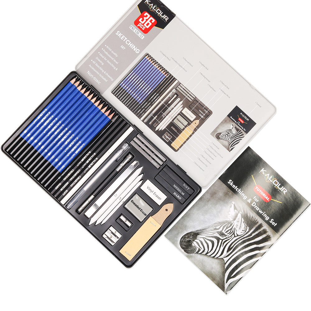 Conjunto de Desenho e Esboço Kalour (36 Peças) – Kit Profissional Completo