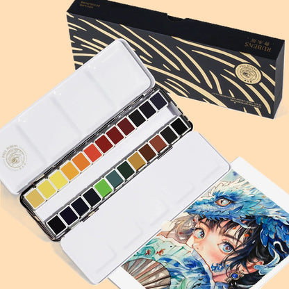 Conjunto de Aguarelas Paul Rubens 5ª Geração (Série Youlan) – Kit Premium Atelier 24 Cores em Pastilha