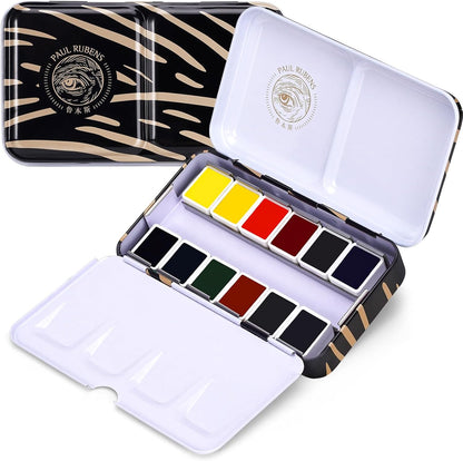 Conjunto de Aguarelas Paul Rubens 5ª Geração (Série Youlan) – Kit de Seleção Artista 12 Cores em Pastilha
