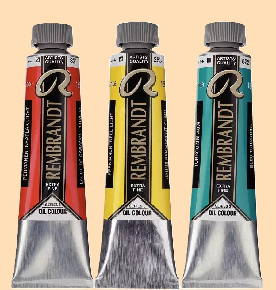 Set Inicial de Tintas a Óleo Rembrandt Extra Fino–3 Cores Essenciais x 40ml