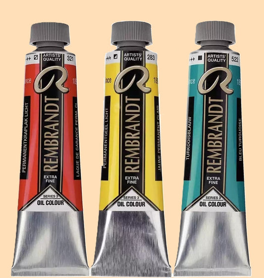 Set Inicial de Tintas a Óleo Rembrandt Extra Fino–3 Cores Essenciais x 40ml