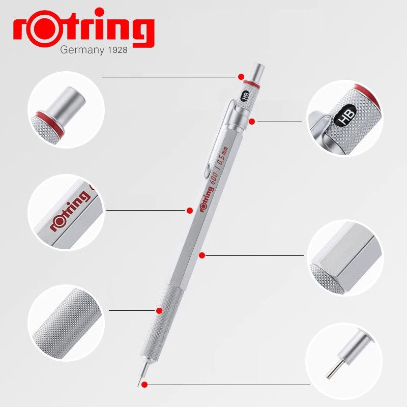 Lapiseira Rotring 600 - 0.5/0.7mm - Metal - Desenho Técnico e Artístico