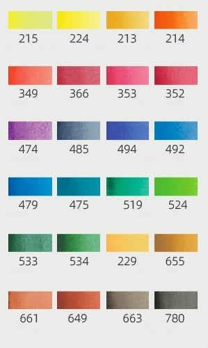Amostra Aguarela Schmincke Horadam Aquarell 24 Cores x 0.5ml