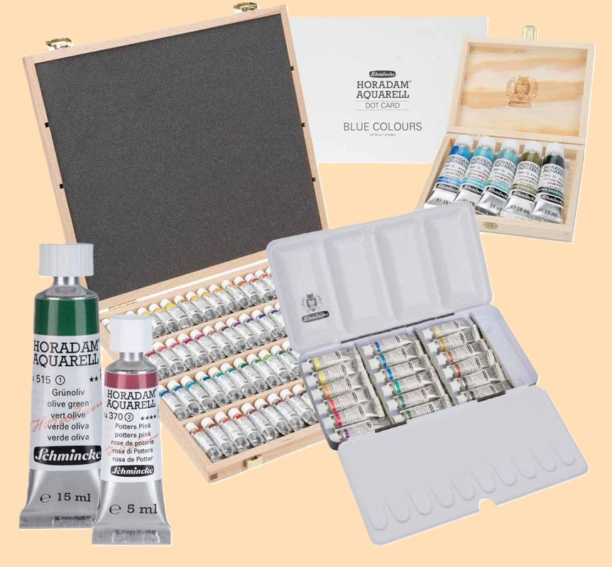 Amostra Aguarela Schmincke Horadam Aquarell 24 Cores x 0.5ml