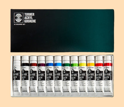 Conjunto Profissional de Guache Acrílico Turner Acryl Gouache – 12 Cores x 20ml