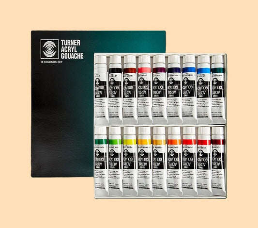 Conjunto Profissional de Guache Acrílico Turner Acryl Gouache – 18 Cores x 20ml