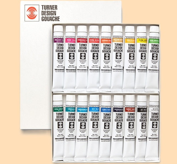 Set de Guache Turner Design – Conjunto de 18 Cores (25ml) | Qualidade Profissional Japonesa