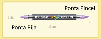 Marcadores Acrílicos Grasp Dupla Ponta - Cartuchos de Grande Capacidade 3,4 g