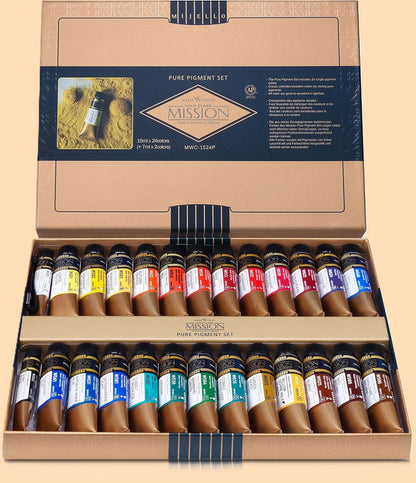 Aguarelas Profissionais Mijello-Mission Gold Class-Pure Pigment-24 Cores x 15ml +2 Cores(7ml)