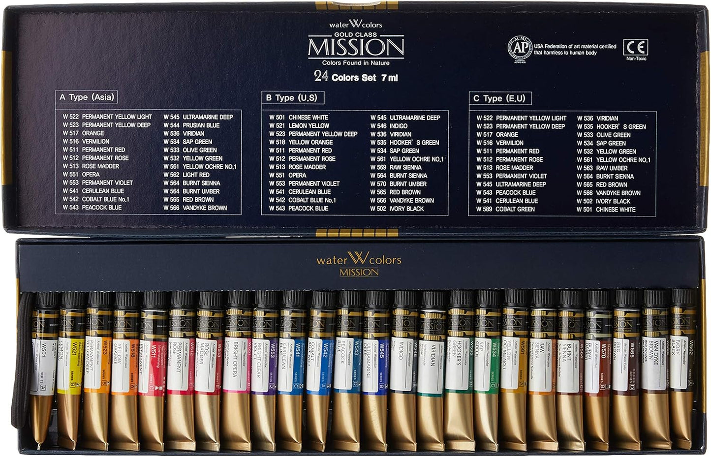 Aguarelas Profissionais Mijello-Mission Gold Class 24 Cores x 7ml