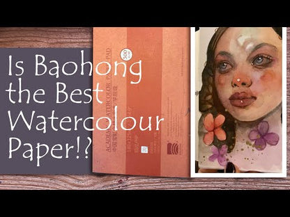 Papel de Aguarela Baohong Academy 100% Algodão (Grão Satine / Hot Pressed - 20 Folhas-300g/m2)
