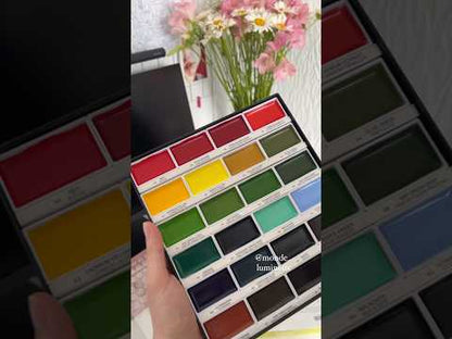 Aguarela Japonesa Kuretake Gansai Tambi-Conjunto 18 Cores-Godets Grandes