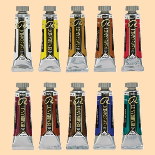 Conjunto de Tintas a Óleo Rembrandt Extra Fino-15 Cores Mais Vendidas x 40ml
